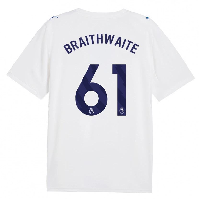 Danxen Bambino Maglia Kaden Braithwaite #61 Blu Scuro Bianco Kit Gara Third 2026/27 Maglietta