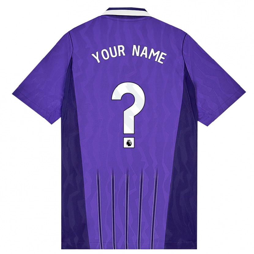 Danxen Bambino Maglia Il Tuo Nome #0 Viola Bianco Kit Gara Third 2026/27 Maglietta