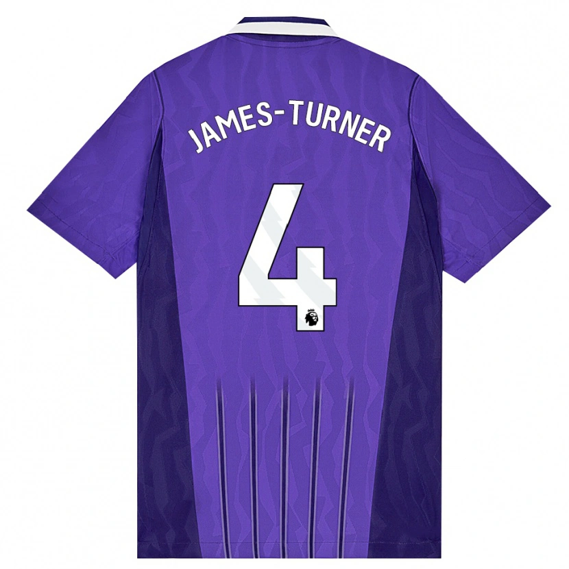 Danxen Bambino Maglia Amy James-Turner #4 Viola Bianco Kit Gara Third 2026/27 Maglietta