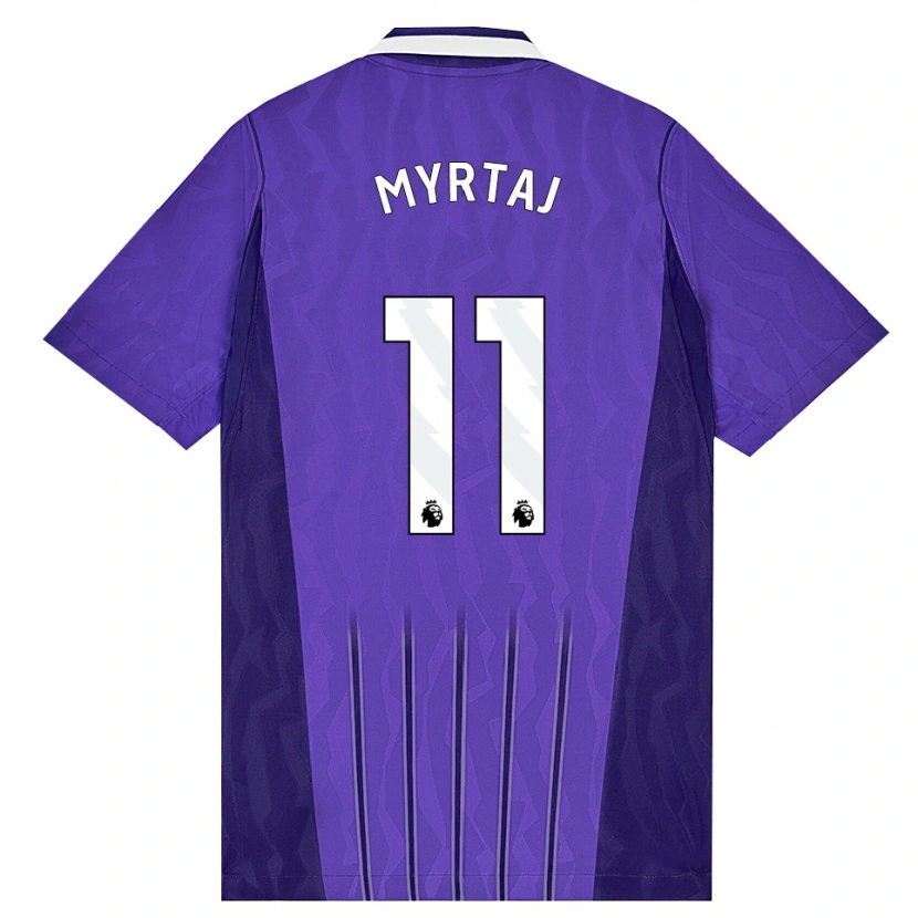 Danxen Bambino Maglia Leon Myrtaj #11 Viola Bianco Kit Gara Third 2026/27 Maglietta