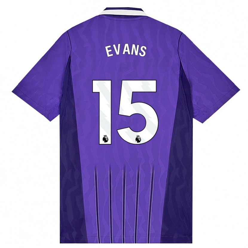 Danxen Bambino Maglia Ted Evans #15 Viola Bianco Kit Gara Third 2026/27 Maglietta