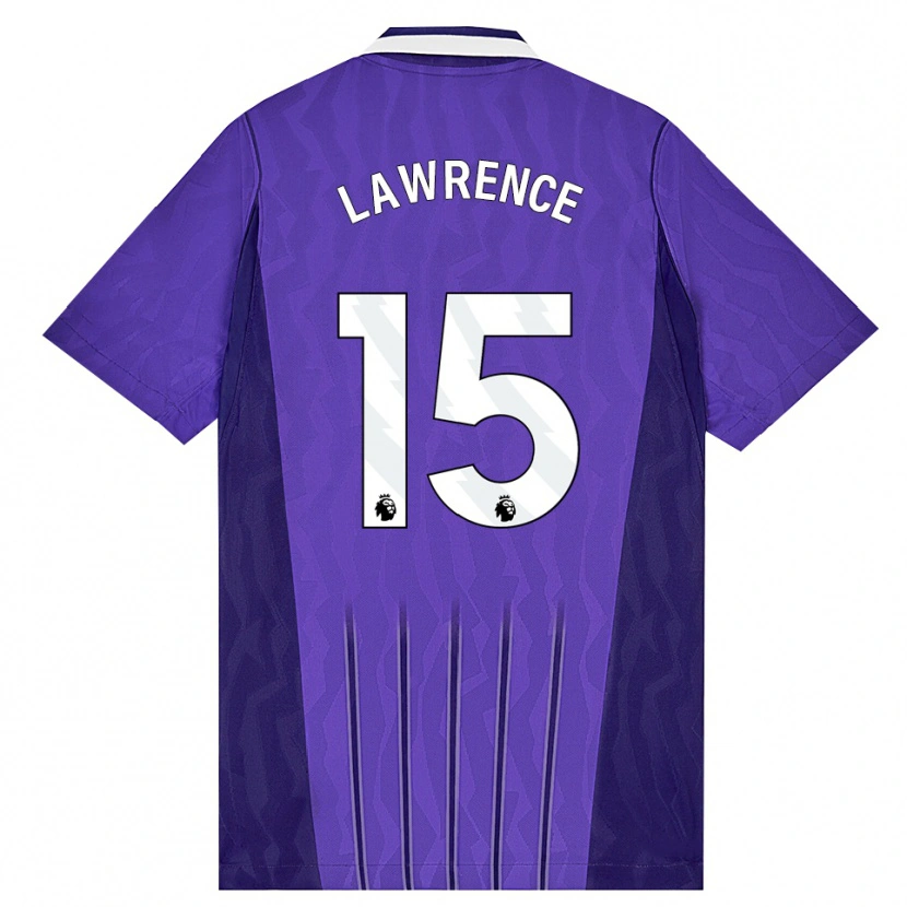 Danxen Bambino Maglia Donte Lawrence #15 Viola Bianco Kit Gara Third 2026/27 Maglietta