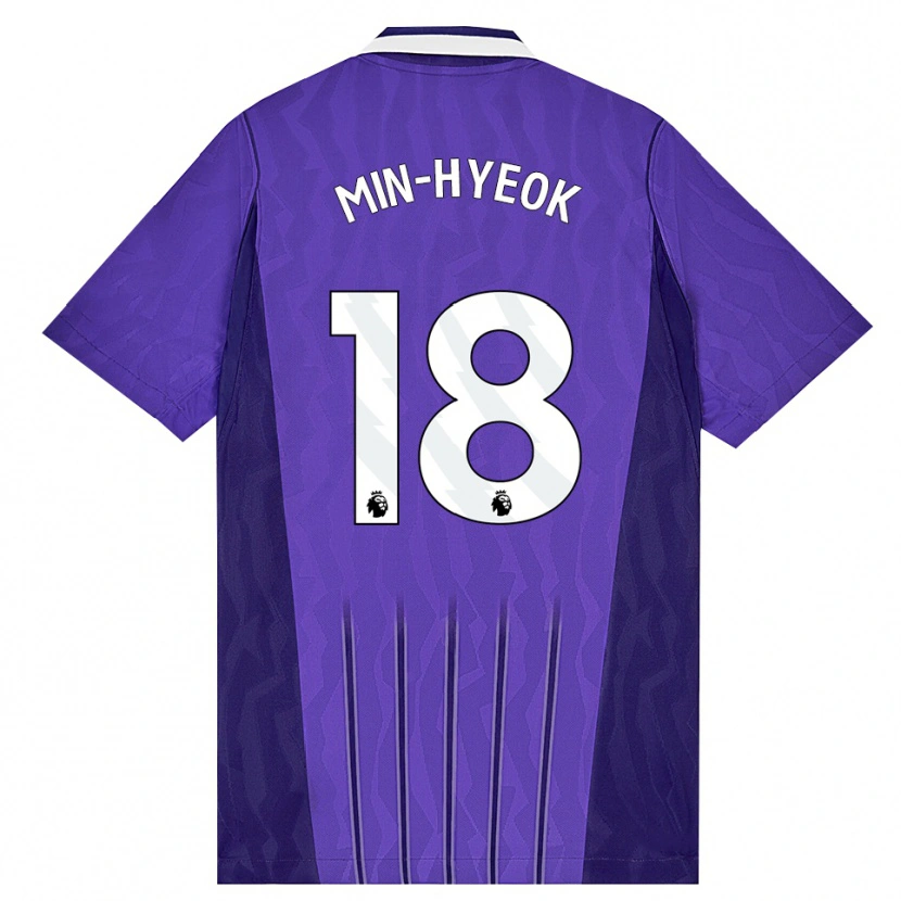 Danxen Bambino Maglia Min-Hyeok Yang #18 Viola Bianco Kit Gara Third 2026/27 Maglietta