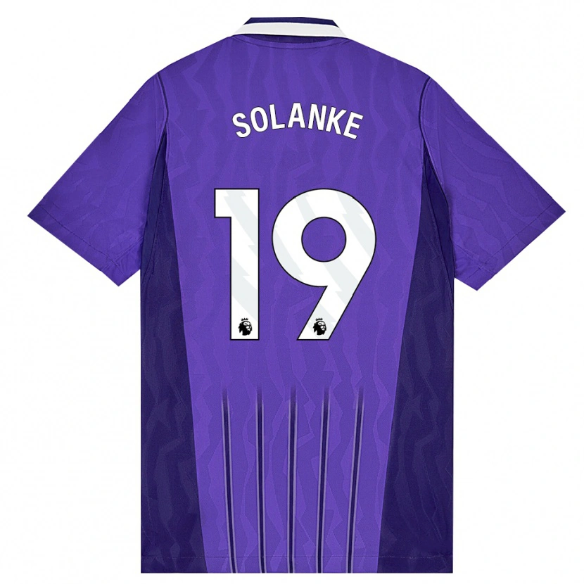 Danxen Bambino Maglia Dominic Solanke #19 Viola Bianco Kit Gara Third 2026/27 Maglietta
