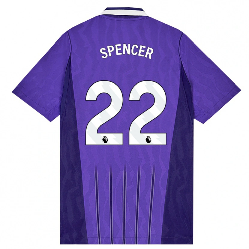 Danxen Bambino Maglia Rebecca Spencer #22 Viola Bianco Kit Gara Third 2026/27 Maglietta
