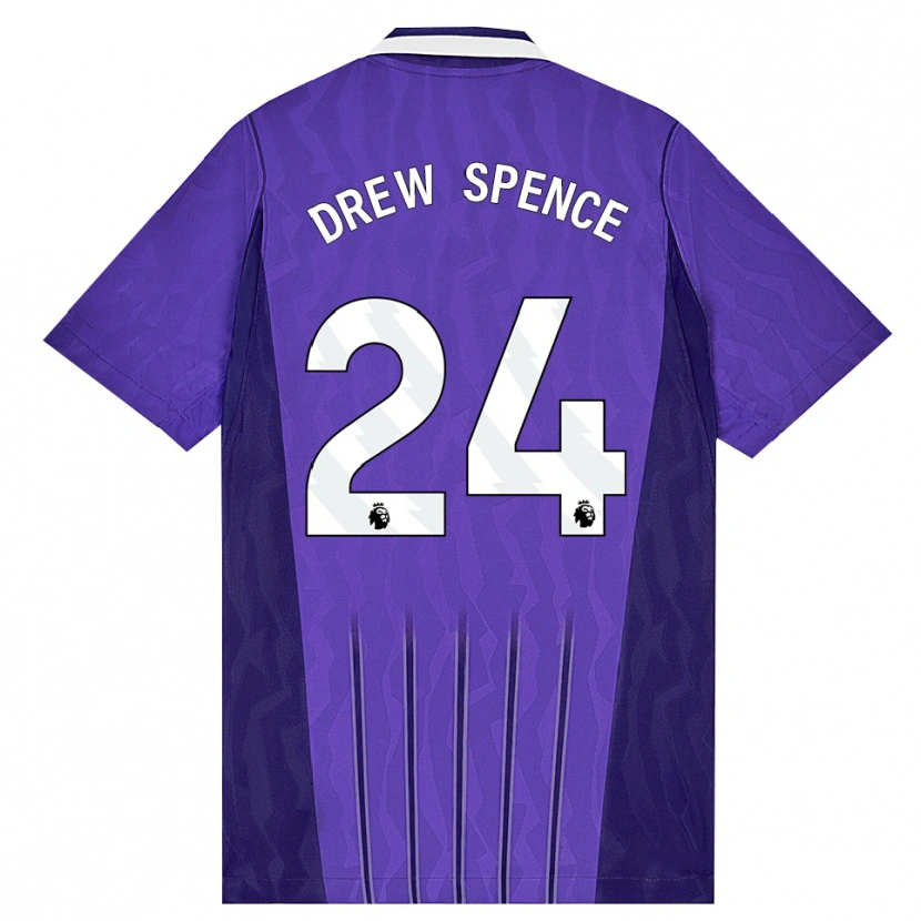 Danxen Bambino Maglia Drew Spence #24 Viola Bianco Kit Gara Third 2026/27 Maglietta