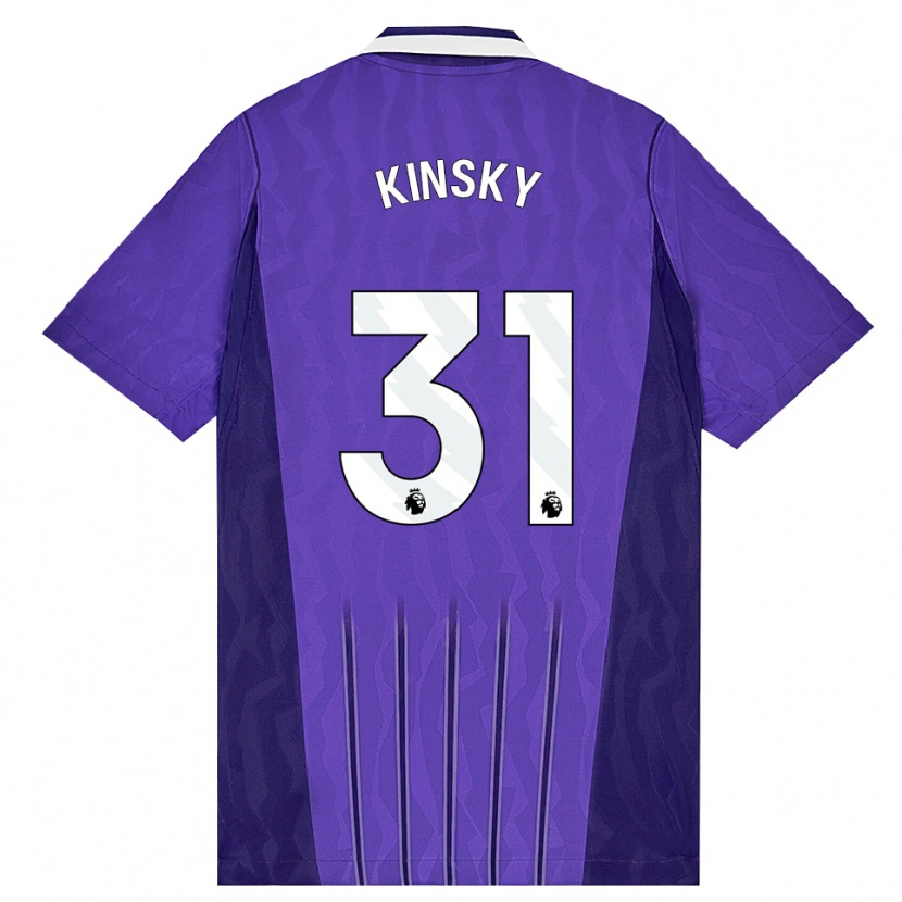 Danxen Bambino Maglia Antonín Kinský #31 Viola Bianco Kit Gara Third 2026/27 Maglietta