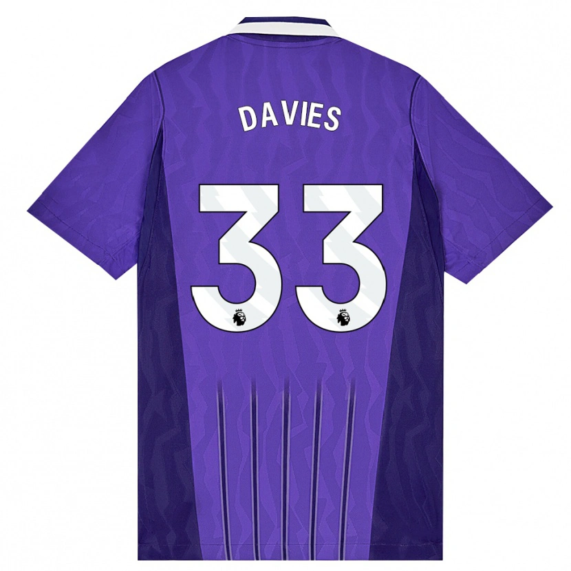 Danxen Bambino Maglia Ben Davies #33 Viola Bianco Kit Gara Third 2026/27 Maglietta