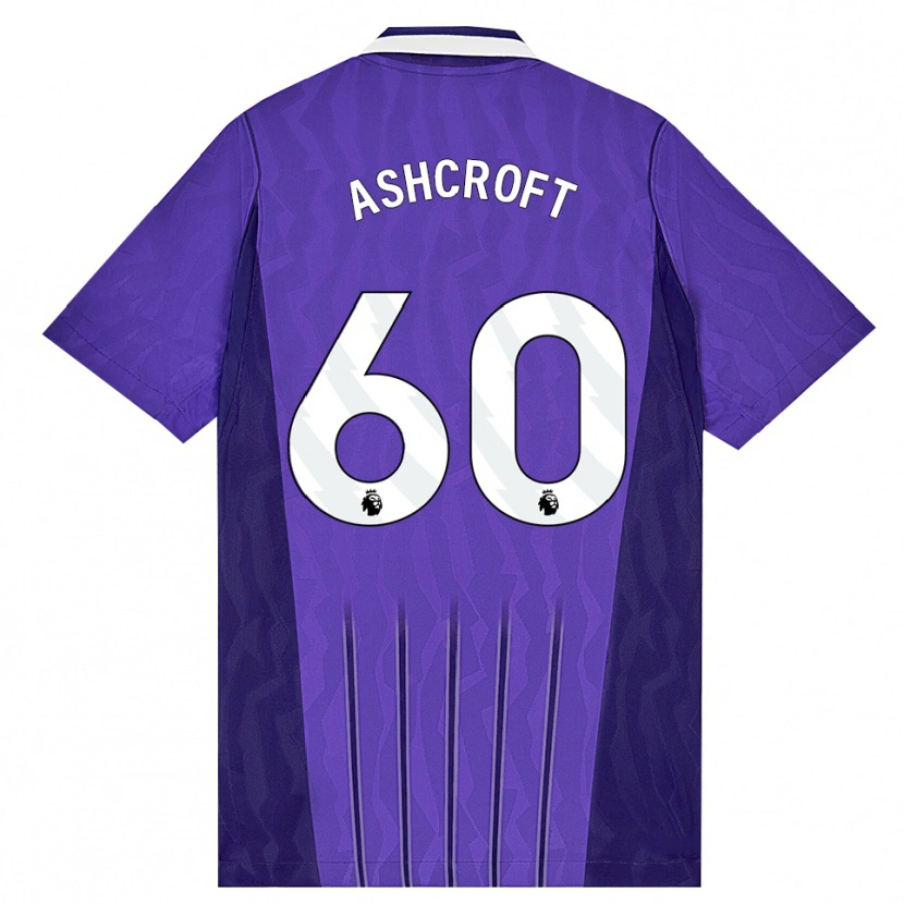 Danxen Bambino Maglia Tyrell Ashcroft #60 Viola Bianco Kit Gara Third 2026/27 Maglietta