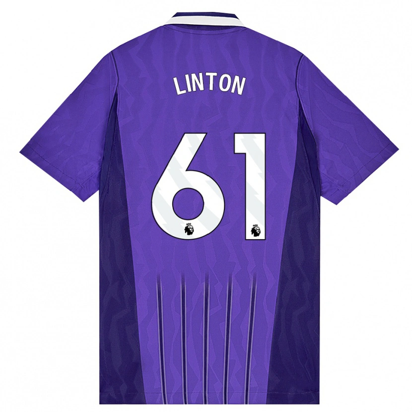 Danxen Bambino Maglia Jahziah Linton #61 Viola Bianco Kit Gara Third 2026/27 Maglietta