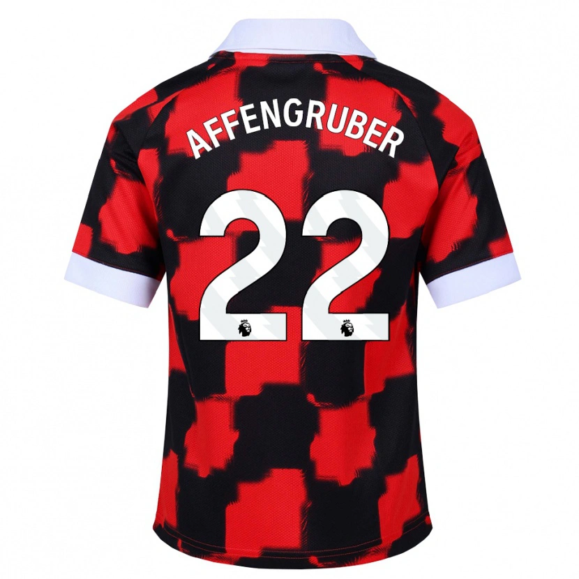 Danxen Bambino Maglia David Affengruber #22 Rosso Bianco Nero Kit Gara Away 2026/27 Maglietta