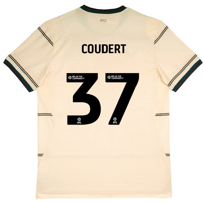 Danxen Bambino Maglia Grégoire Coudert #37 Beige Borgogna Kit Gara Away 2026/27 Maglietta