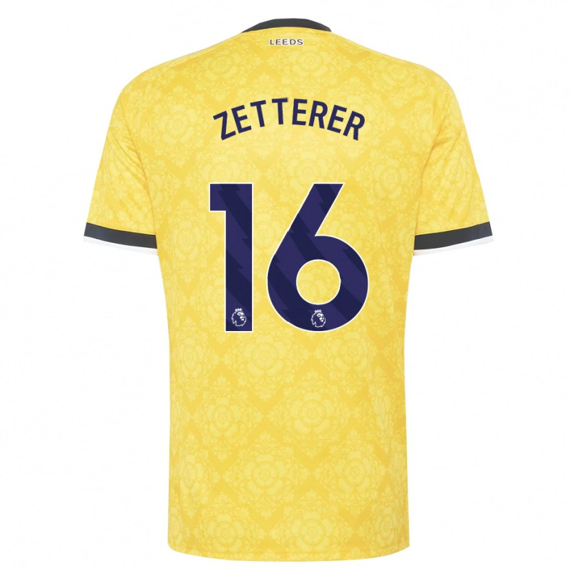 Danxen Bambino Maglia Michael Zetterer #16 Giallo Bianco Nero Kit Gara Away 2026/27 Maglietta