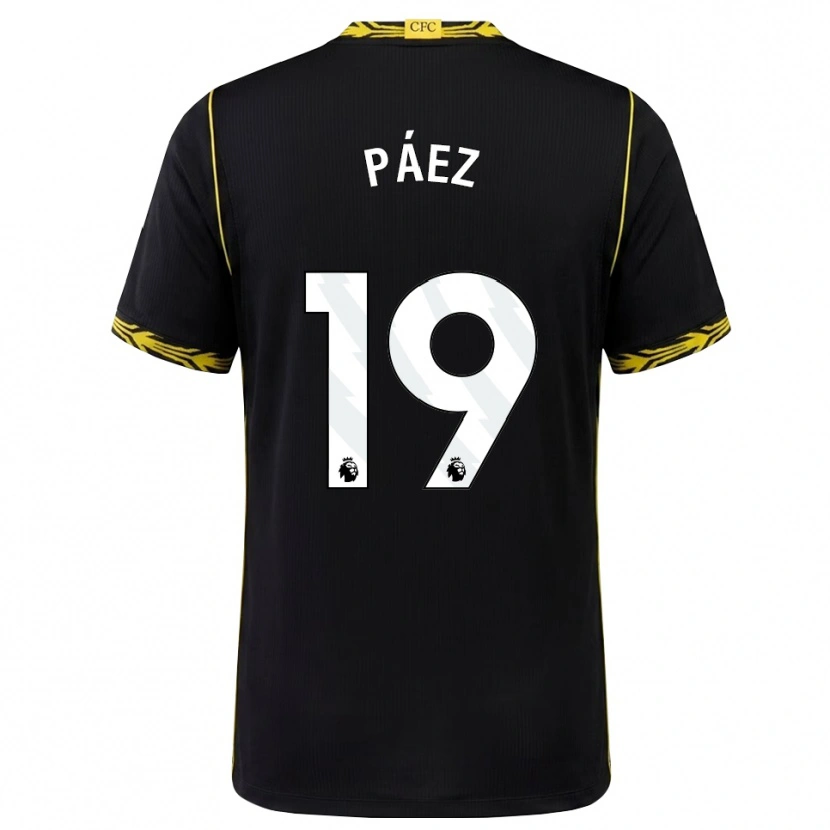 Danxen Uomo Maglia Kendry Páez #19 Giallo Nero Kit Gara Away 2026/27 Maglietta
