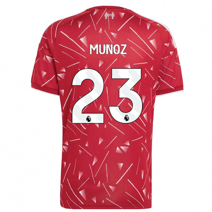 Danxen Uomo Maglia Víctor Muñoz #23 Bianco Rosso Kit Gara Home 2026/27 Maglietta