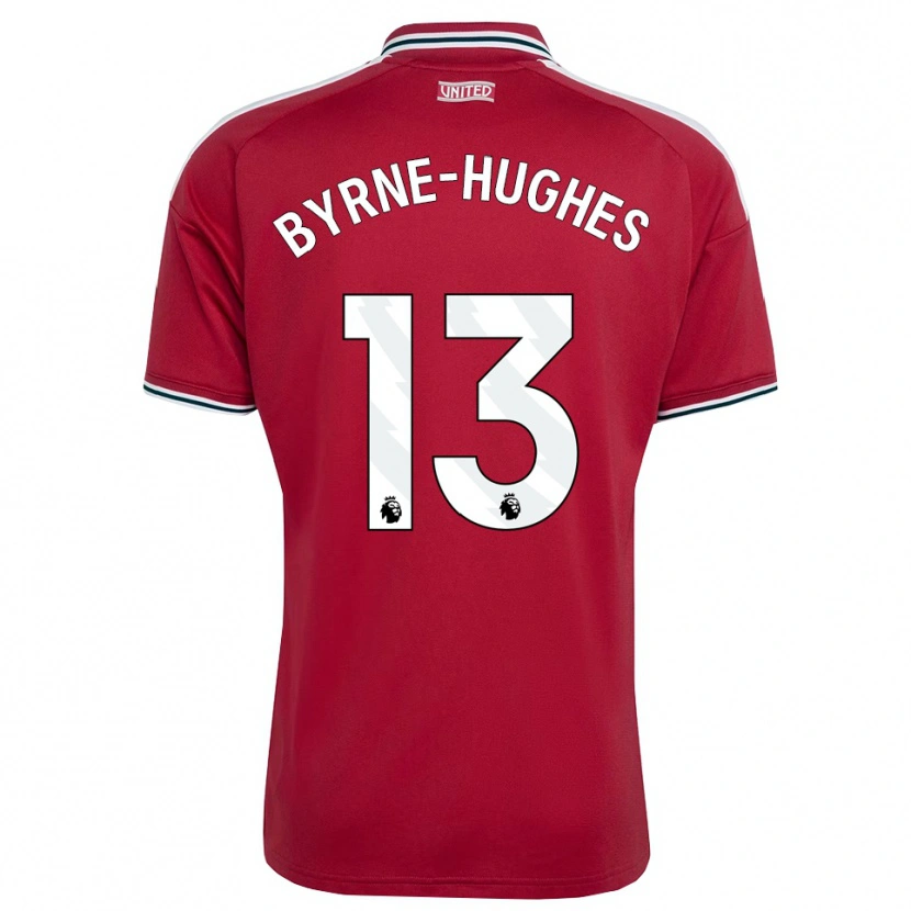 Danxen Uomo Maglia Cameron Byrne-Hughes #13 Rosso Giallo Bianco Kit Gara Home 2026/27 Maglietta