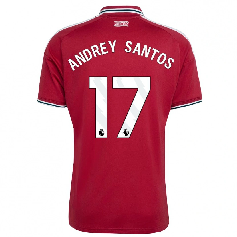 Danxen Uomo Maglia Andrey Santos #17 Rosso Giallo Bianco Kit Gara Home 2026/27 Maglietta