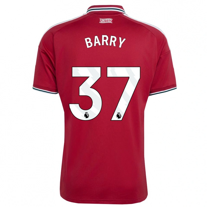 Danxen Uomo Maglia Keira Barry #37 Rosso Giallo Bianco Kit Gara Home 2026/27 Maglietta