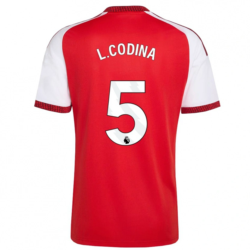 Danxen Uomo Maglia Laia Codina #5 Rosso Bianco Nero Kit Gara Home 2026/27 Maglietta