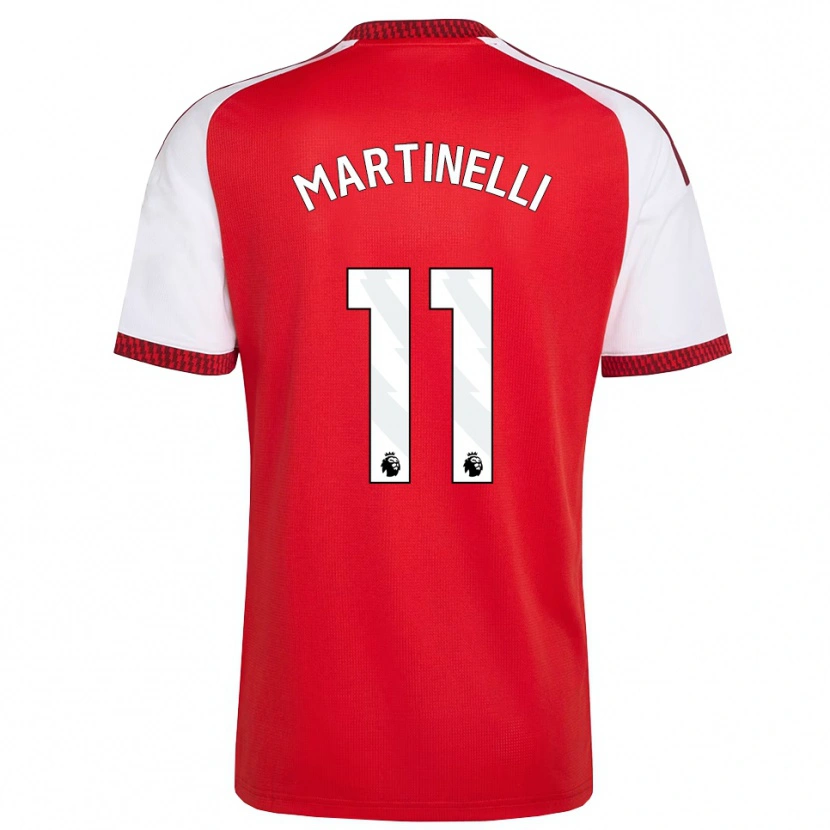 Danxen Uomo Maglia Gabriel Martinelli #11 Rosso Bianco Nero Kit Gara Home 2026/27 Maglietta