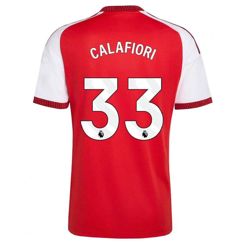 Danxen Uomo Maglia Riccardo Calafiori #33 Rosso Bianco Nero Kit Gara Home 2026/27 Maglietta