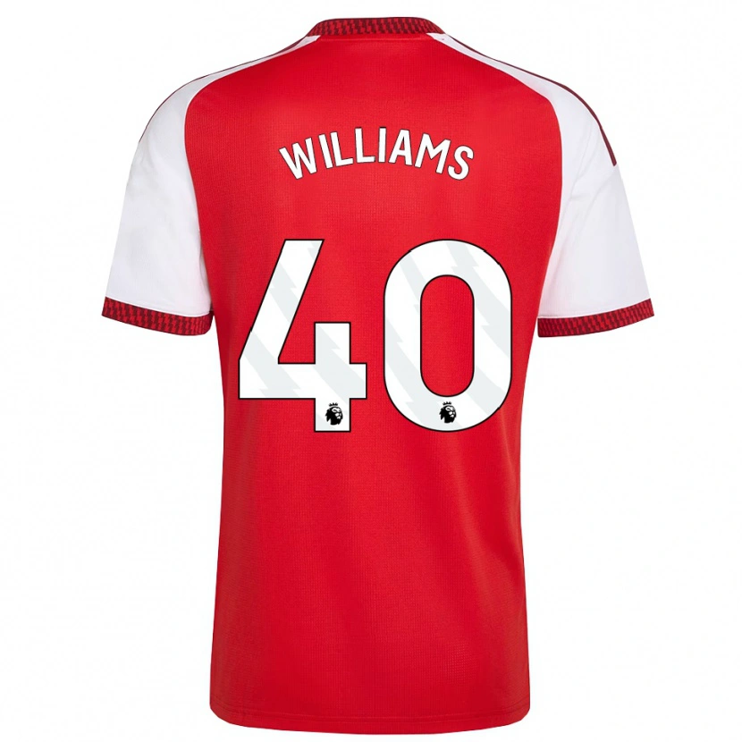 Danxen Uomo Maglia Naomi Williams #40 Rosso Bianco Nero Kit Gara Home 2026/27 Maglietta