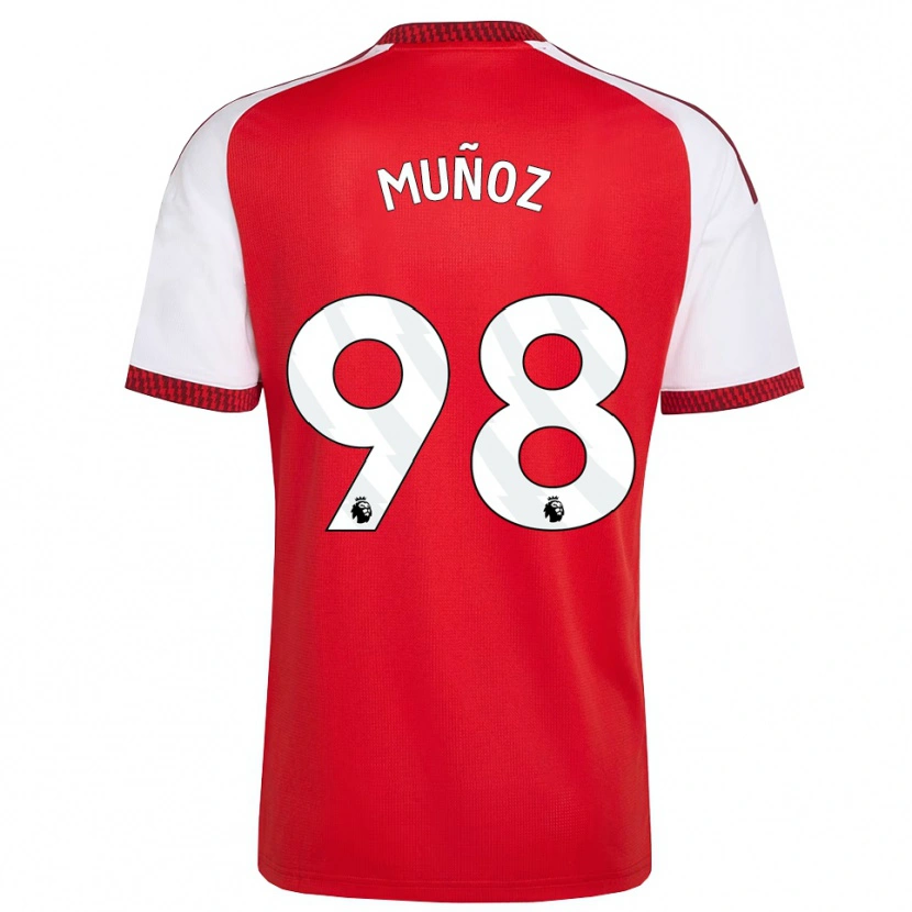 Danxen Uomo Maglia Luis Muñoz #98 Rosso Bianco Nero Kit Gara Home 2026/27 Maglietta