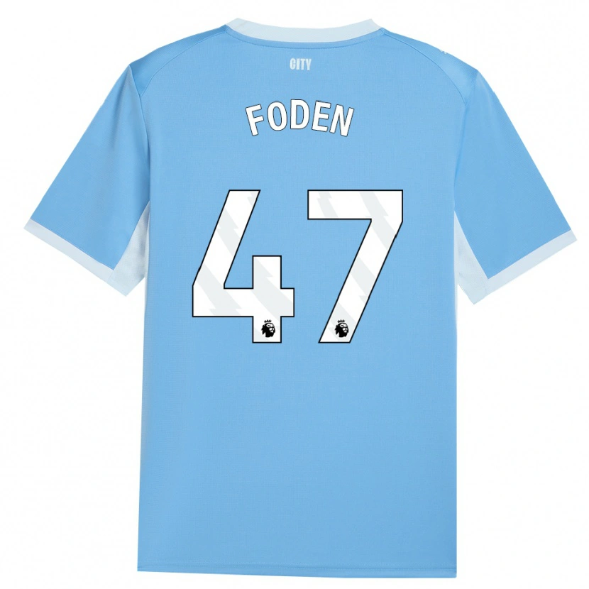 Danxen Uomo Maglia Phil Foden #47 Azzurro Chiaro Bianco Kit Gara Home 2026/27 Maglietta
