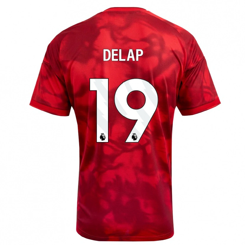 Danxen Uomo Maglia Liam Delap #19 Cremisi Bianco Kit Gara Home 2026/27 Maglietta
