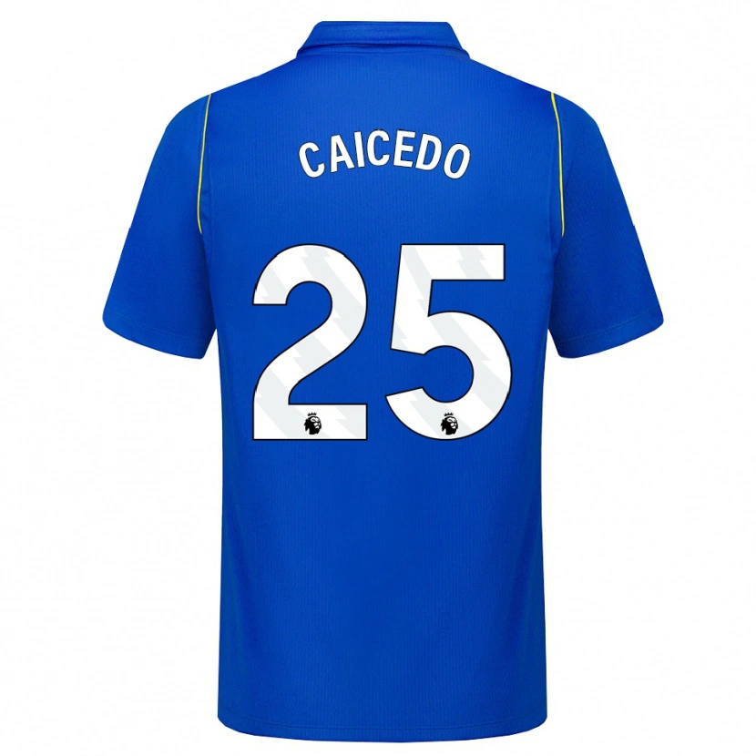 Danxen Uomo Maglia Moisés Caicedo #25 Blu Giallo Kit Gara Home 2026/27 Maglietta
