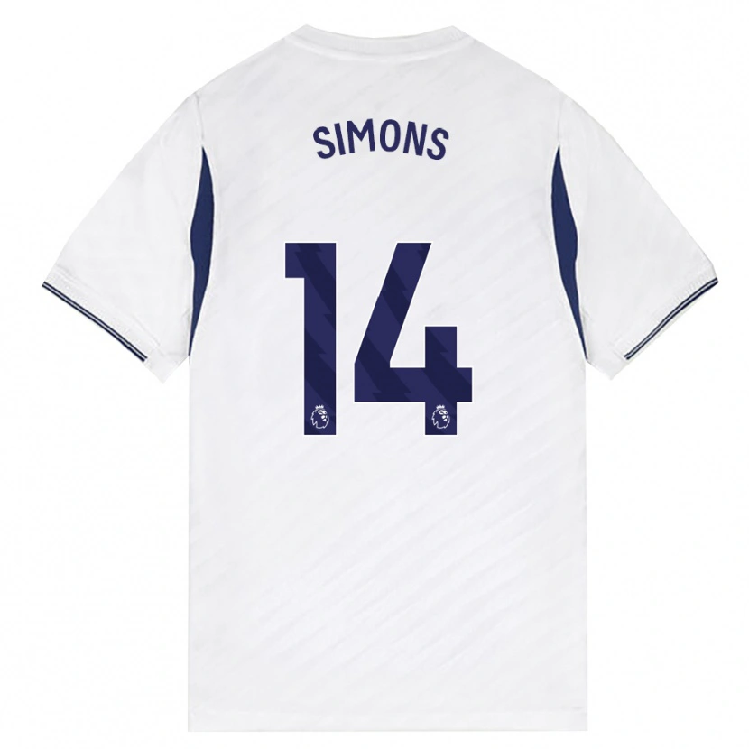 Danxen Uomo Maglia Zach Simons #14 Bianco Rosso Viola Kit Gara Home 2026/27 Maglietta