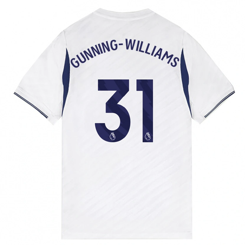 Danxen Uomo Maglia Lenna Gunning-Williams #31 Bianco Rosso Viola Kit Gara Home 2026/27 Maglietta