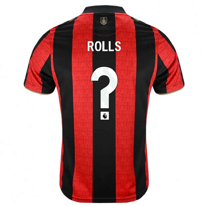 Danxen Uomo Maglia Thomas Rolls #0 Oroscuro Rosso Nero Kit Gara Home 2026/27 Maglietta