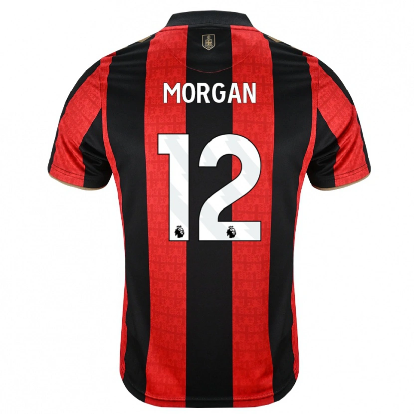Danxen Uomo Maglia Ollie Morgan #12 Oroscuro Rosso Nero Kit Gara Home 2026/27 Maglietta