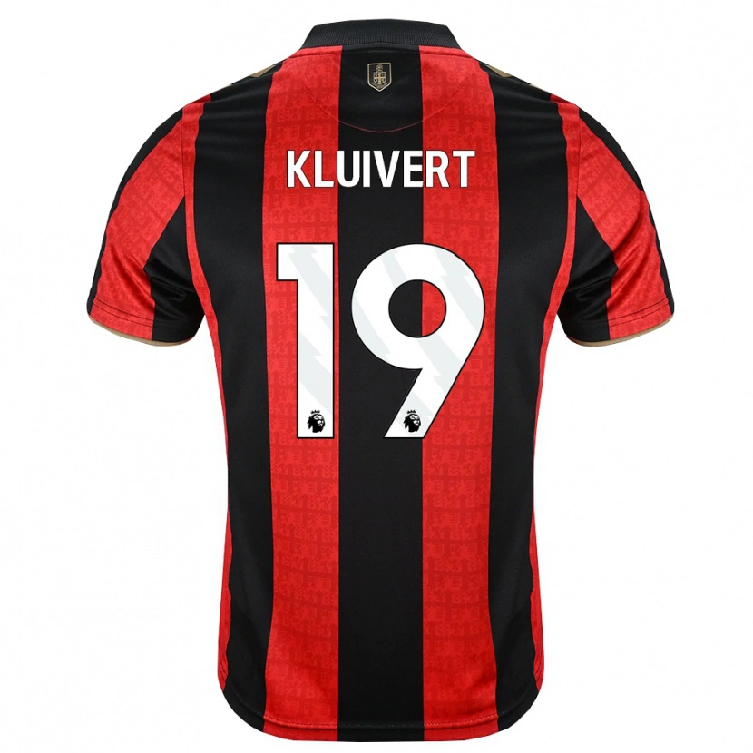 Danxen Uomo Maglia Justin Kluivert #19 Oroscuro Rosso Nero Kit Gara Home 2026/27 Maglietta