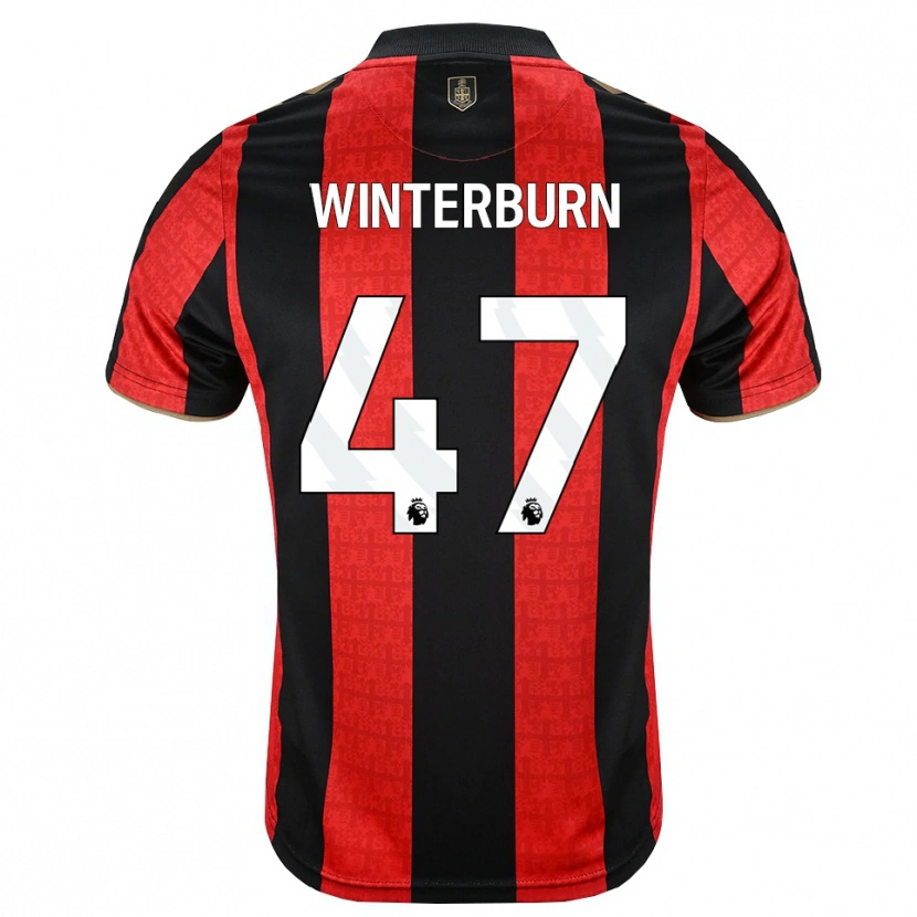Danxen Uomo Maglia Ben Winterburn #47 Oroscuro Rosso Nero Kit Gara Home 2026/27 Maglietta