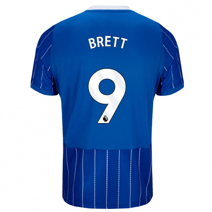 Danxen Uomo Maglia Adam Brett #9 Blu Medio Bianco Kit Gara Home 2026/27 Maglietta