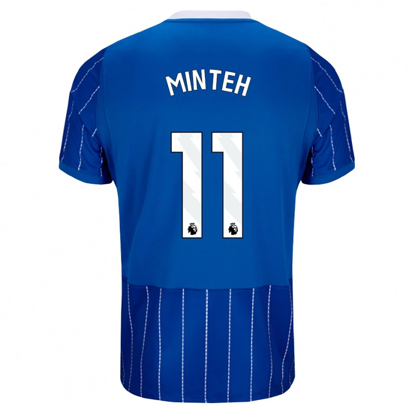 Danxen Uomo Maglia Yankuba Minteh #11 Blu Medio Bianco Kit Gara Home 2026/27 Maglietta