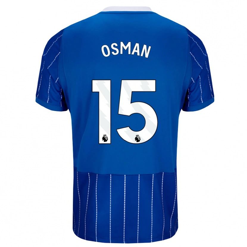 Danxen Uomo Maglia Ibrahim Osman #15 Blu Medio Bianco Kit Gara Home 2026/27 Maglietta