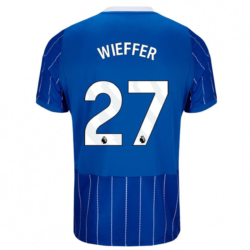 Danxen Uomo Maglia Mats Wieffer #27 Blu Medio Bianco Kit Gara Home 2026/27 Maglietta