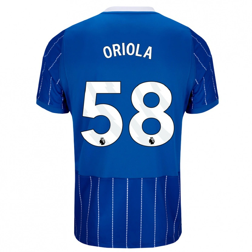 Danxen Uomo Maglia Nehemiah Oriola #58 Blu Medio Bianco Kit Gara Home 2026/27 Maglietta
