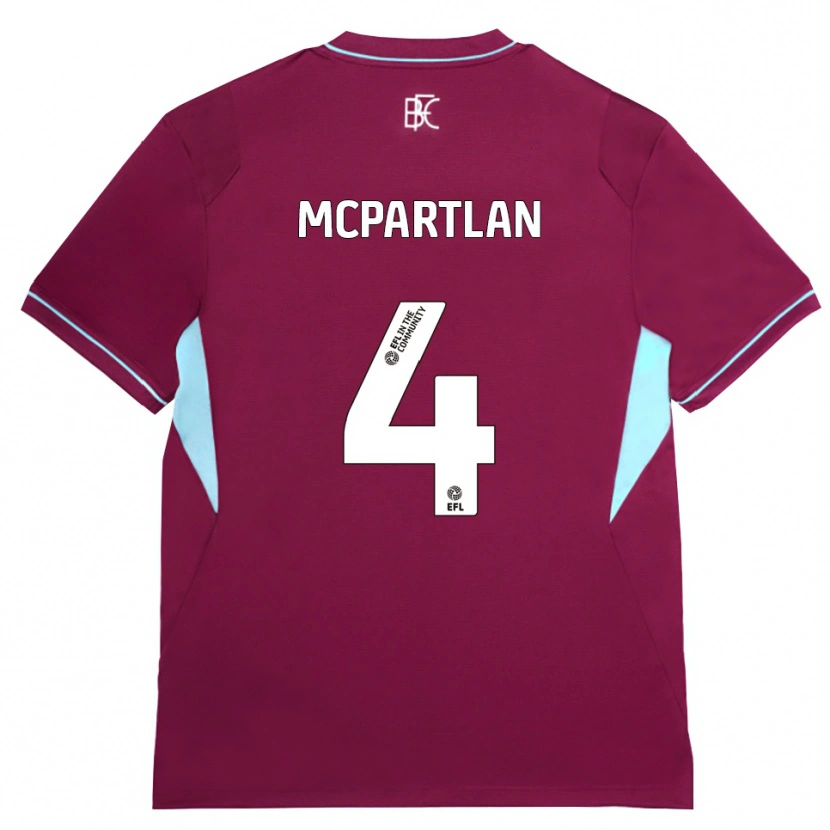 Danxen Uomo Maglia Brenna Mcpartlan #4 Borgogna Verde Kit Gara Home 2026/27 Maglietta