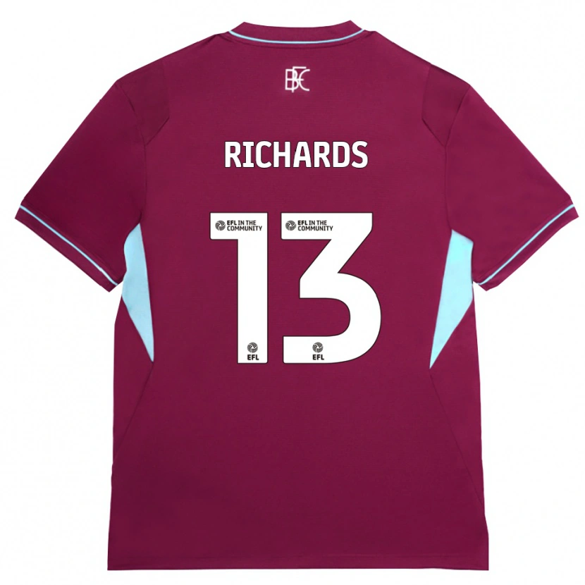 Danxen Uomo Maglia Jade Richards #13 Borgogna Verde Kit Gara Home 2026/27 Maglietta