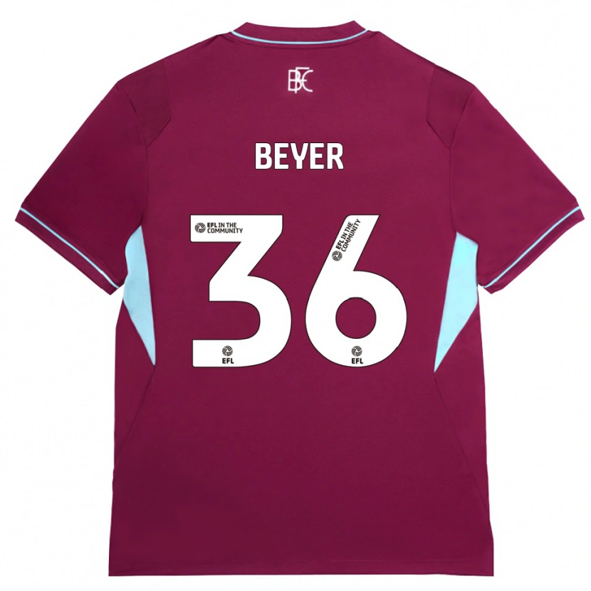 Danxen Uomo Maglia Jordan Beyer #36 Borgogna Verde Kit Gara Home 2026/27 Maglietta