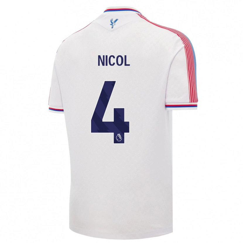 Danxen Uomo Maglia Leigh Nicol #4 Bianco Rosso Blu Kit Gara Home 2026/27 Maglietta