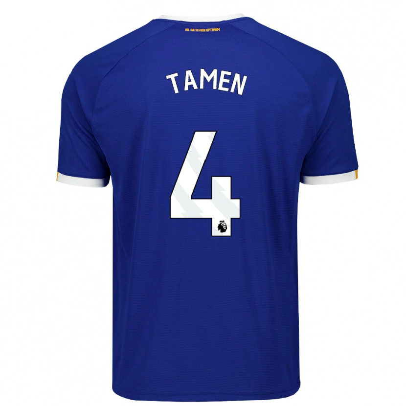 Danxen Uomo Maglia William Tamen #4 Blu Bianco Giallo Kit Gara Home 2026/27 Maglietta