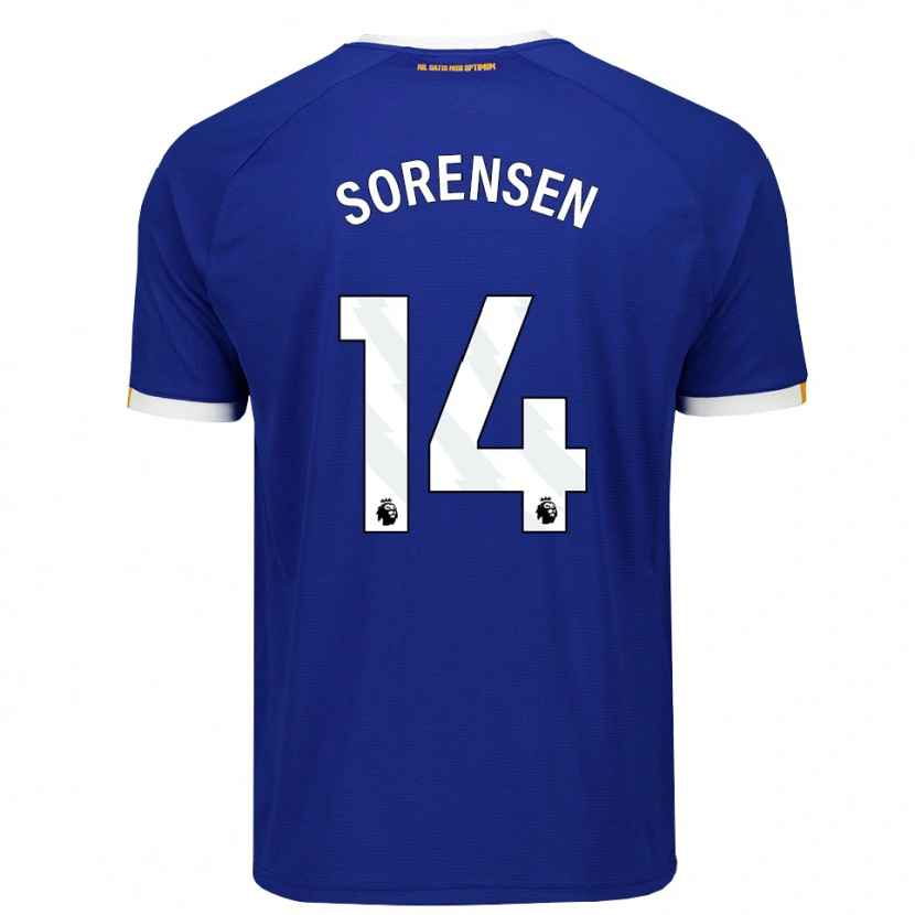 Danxen Uomo Maglia Nicoline Sorensen #14 Blu Bianco Giallo Kit Gara Home 2026/27 Maglietta