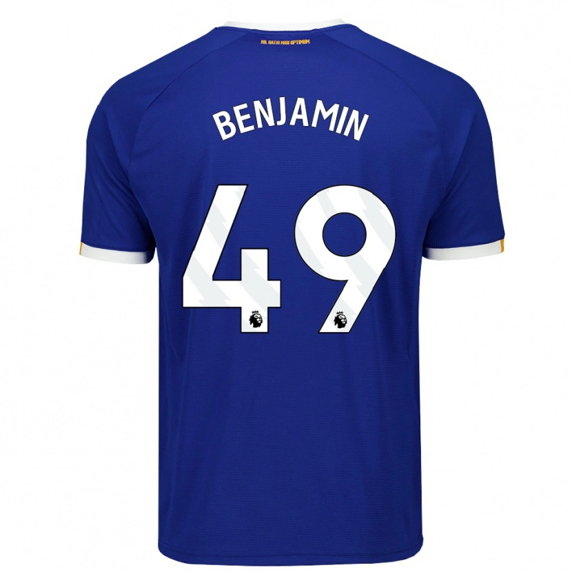 Danxen Uomo Maglia Omari Benjamin #49 Blu Bianco Giallo Kit Gara Home 2026/27 Maglietta