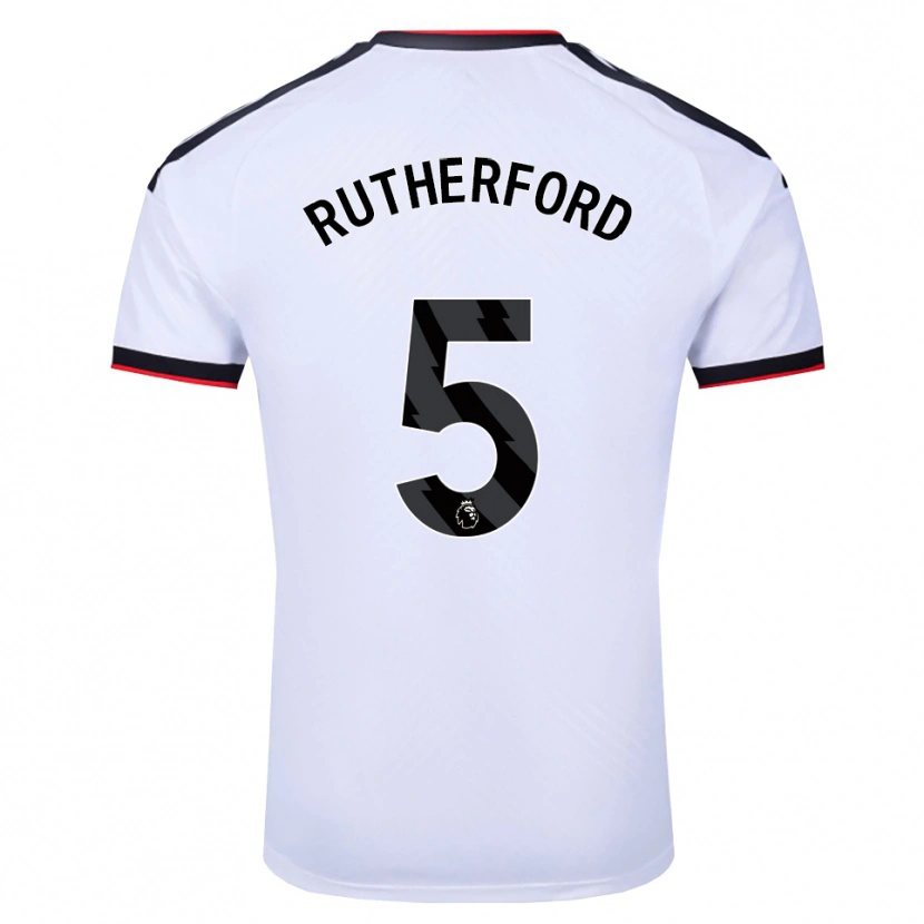 Danxen Uomo Maglia Leeta Rutherford #5 Bianco Nero Rosso Kit Gara Home 2026/27 Maglietta