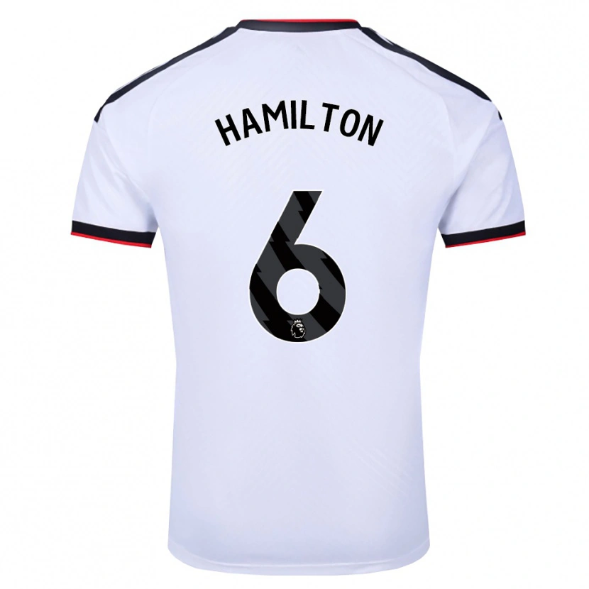 Danxen Uomo Maglia Leo Hamilton #6 Bianco Nero Rosso Kit Gara Home 2026/27 Maglietta